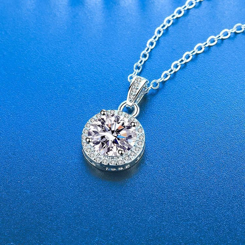 Fashion Luxury Trendy Classic 1ct GRA Moissanite Irregular Sqaure Necklace For Charm Women 925 Silver Party Jewelry Gift