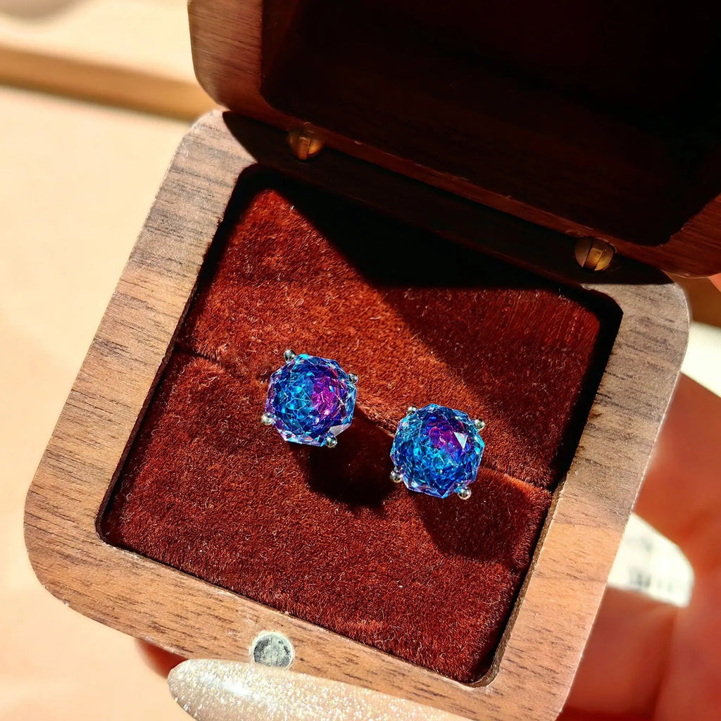 Luxury Classic 925 Sterling Silver Octagonal Rose Cut Brilliant High Carbon Diamond Jewelry Set Anniversary Elegant Jewelry