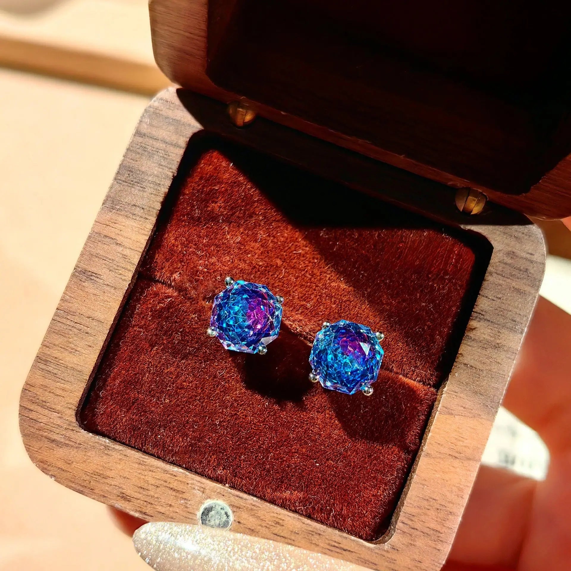 Luxury Classic 925 Sterling Silver Octagonal Rose Cut Brilliant High Carbon Diamond Jewelry Set Anniversary Elegant Jewelry