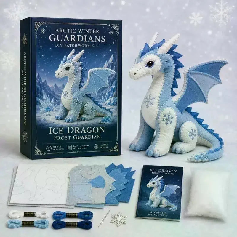 Arctic Winter Guardians DIY Patchwork Kit 3D Stuffed Animals Mythical Creature Pre-Cut Handmade Craft Kit For Home Decor Gift
