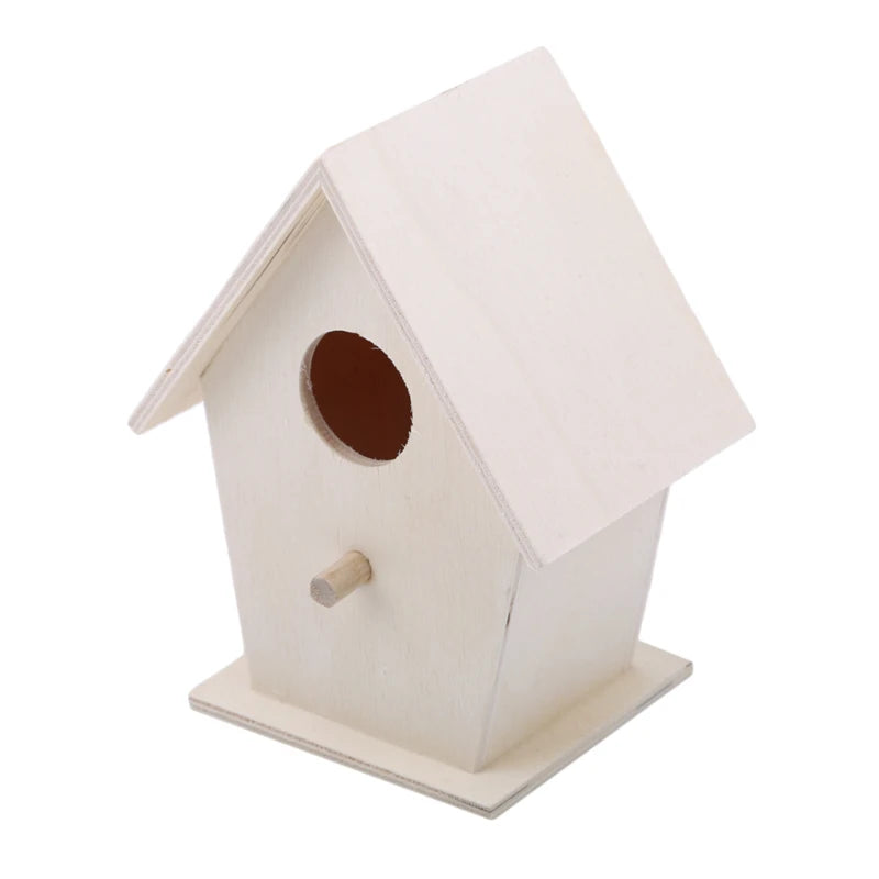 Creative Wooden Hummingbird House With Hanging Rope Home Gardening Decoration Bird's Small Hot Nest Diy Types Wall-mounted