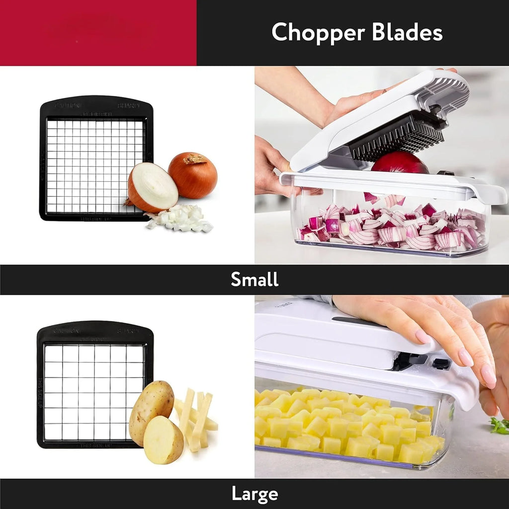 Vegetable Chopper - Food Chopper - Spiral Cutter - Vegetable Chopper with Container - Kitchen Gadgets Home Essential Accessories