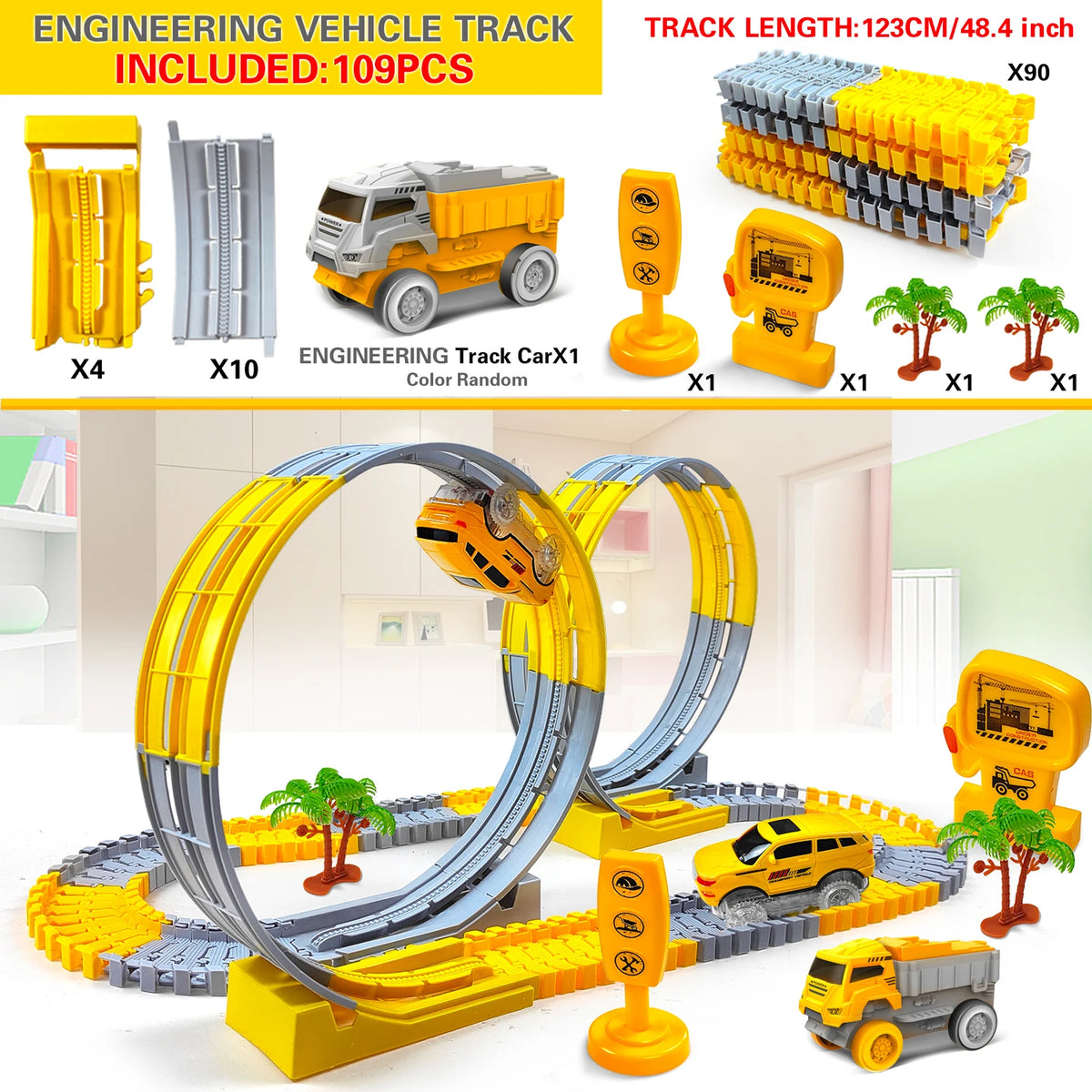 Magical Climbing Race Track Car Toy Vehicle LED Light Electronics Car Tracks Toy Parts Car for Children Boys Gilrs Birthday Gift