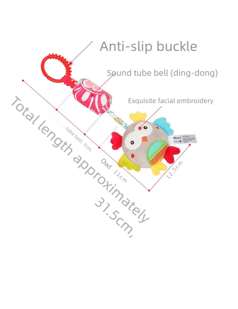 Baby Sensory Hanging Rattles Soft Learning Toy Plush Animals Stroller Infant Car Bed Crib with Teether for Babies Toddlers