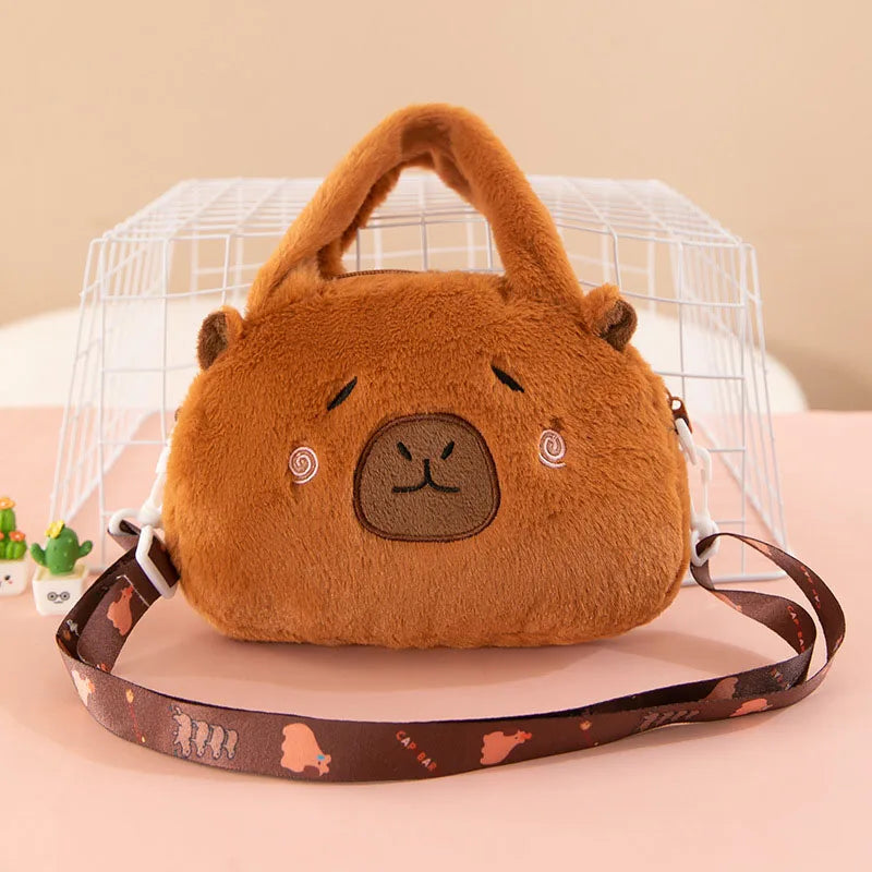 Kapibara Plush Backpack Large Capacity Convertible Handbag Crossbody Cartoon Stuffed Animal Tote Bag Kis and Girls Birthday Gift