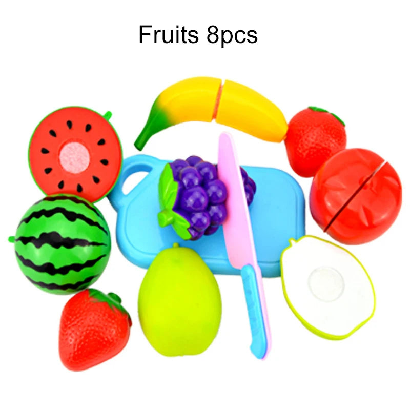 Simulated Fruit and Vegetable Cutting Play Toys Children Pretend Play Parent-child Interaction Toy for Birthday Gift TMZ