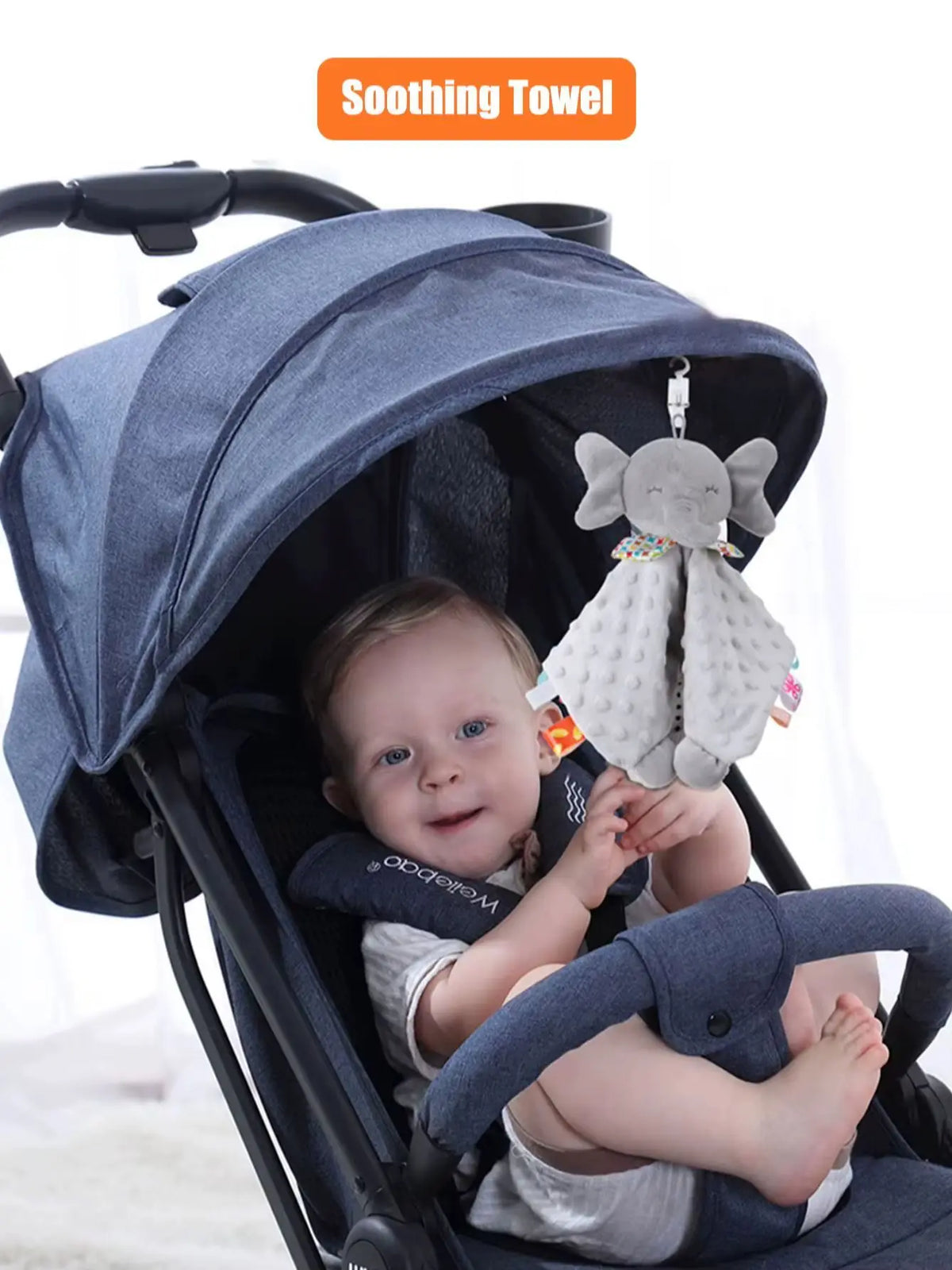 1pcs Baby Security Soothing Doll Towel with Teether Rattles Soft Blanket Snuggle Toy Stuffed Animal for Babies Newborns Gift