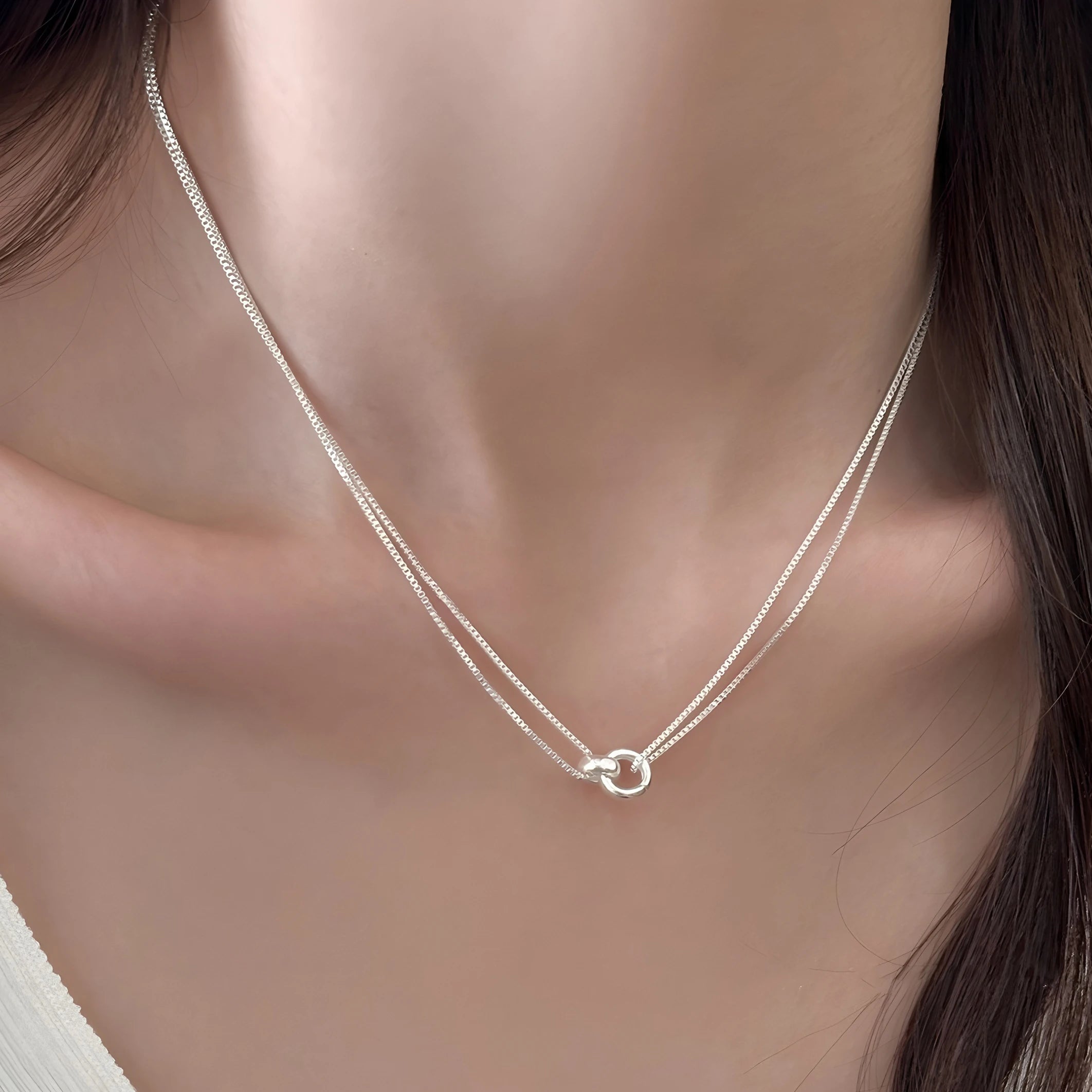 VENTFILLE 925 Sterling Silver Bead Geometry Necklace for Women Girl Korean Design Versatile Choker Jewelry Dropship Wholesale