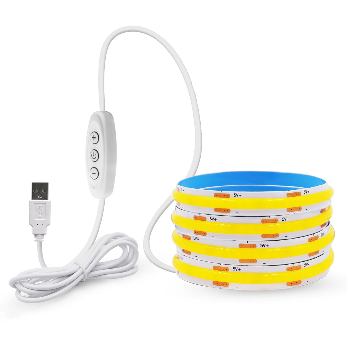 5V COB LED Strip Light 320LEDs/M Touch Sensor Dimmable USB Flexible LED Ribbon Adhesive Tape DIY Mirror TV Backlight Night Light