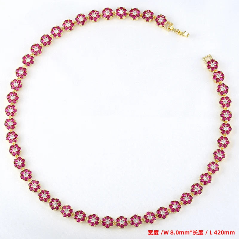 ZHUKOU Summer Dopamine Series Vibrant Colorful Flower Necklace Bracelet Wholesale:VL526 VL527