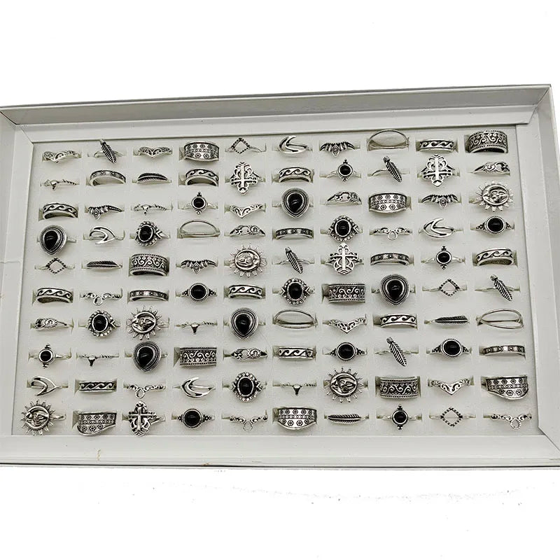 50000 Style Different Finger Rings Wholesale In Stock 100pc/Lot Hot Vintage Silver Gold Color New Alloy Joint Ring Party Women