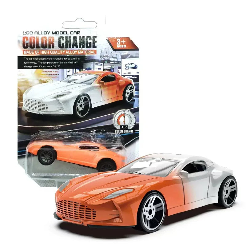 Magic Color Changing Racing Car Model 1:64 Temperature Sensitive Inertia Pull Back Cars Toys Crash-Resistant Durable Boys Gift
