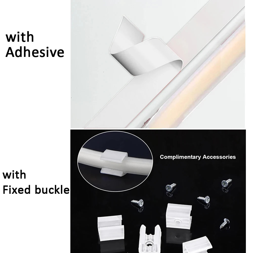 LED Lights Strip 220v with ON-OFF Switch Waterproof Outdoor COB Led Strip Flexible Ribbon Tape for Room Kitchen Garden Lighting