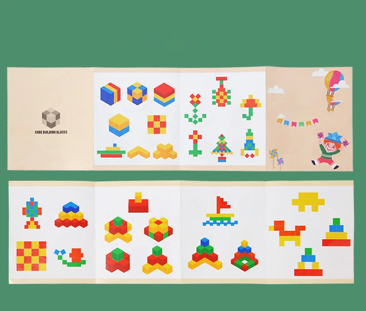 50/100pcs Colorful Cubes Wooden Building Blocks Stacking Up Square Wood Toy Baby Shape Color Learning Toys for Children
