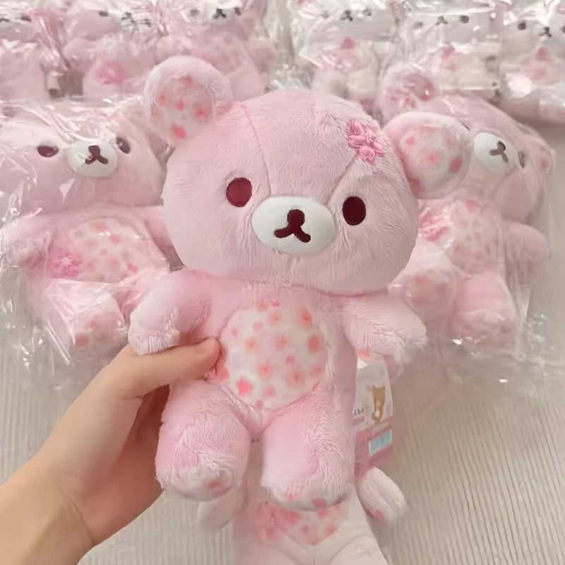 Cherry Blossom Rilakkuma Plush Toys 30/40/50cm Rilakkuma Stuffed Doll Bear Home Decor Toys Kids Dolls Adorably Birthday Gifts