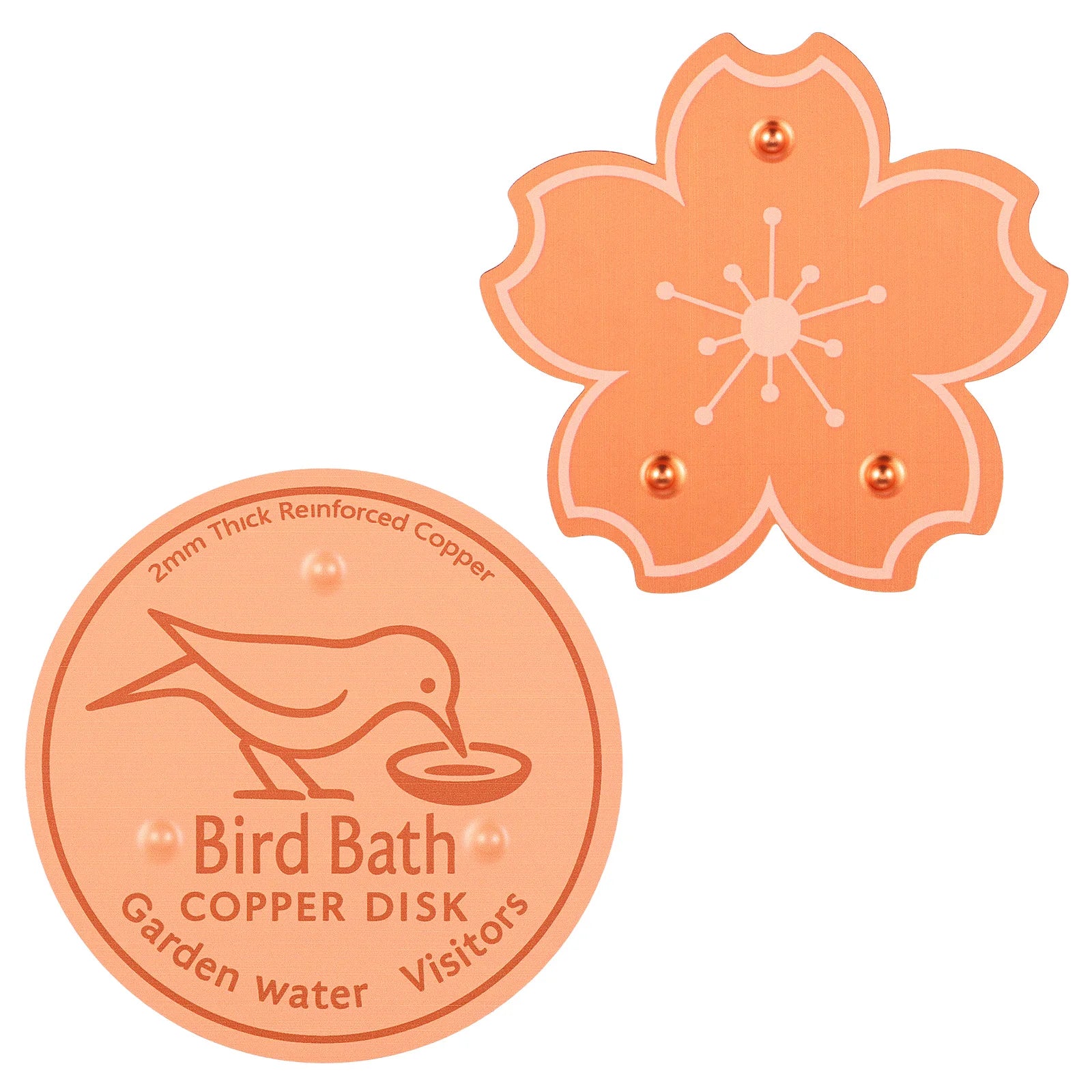 2/3Pcs Copper Bird Bath Purification Disk Garden Outdoor Feeder Tray Cleaner Bird Bath Water Fountain Fishpond Lawn