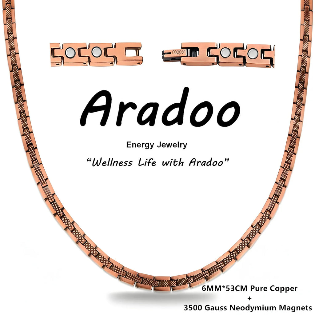 ARADOO Serpentine Luxury Pattern Pure Copper Necklace for Men Women Premium Collar Jewelry Gifts
