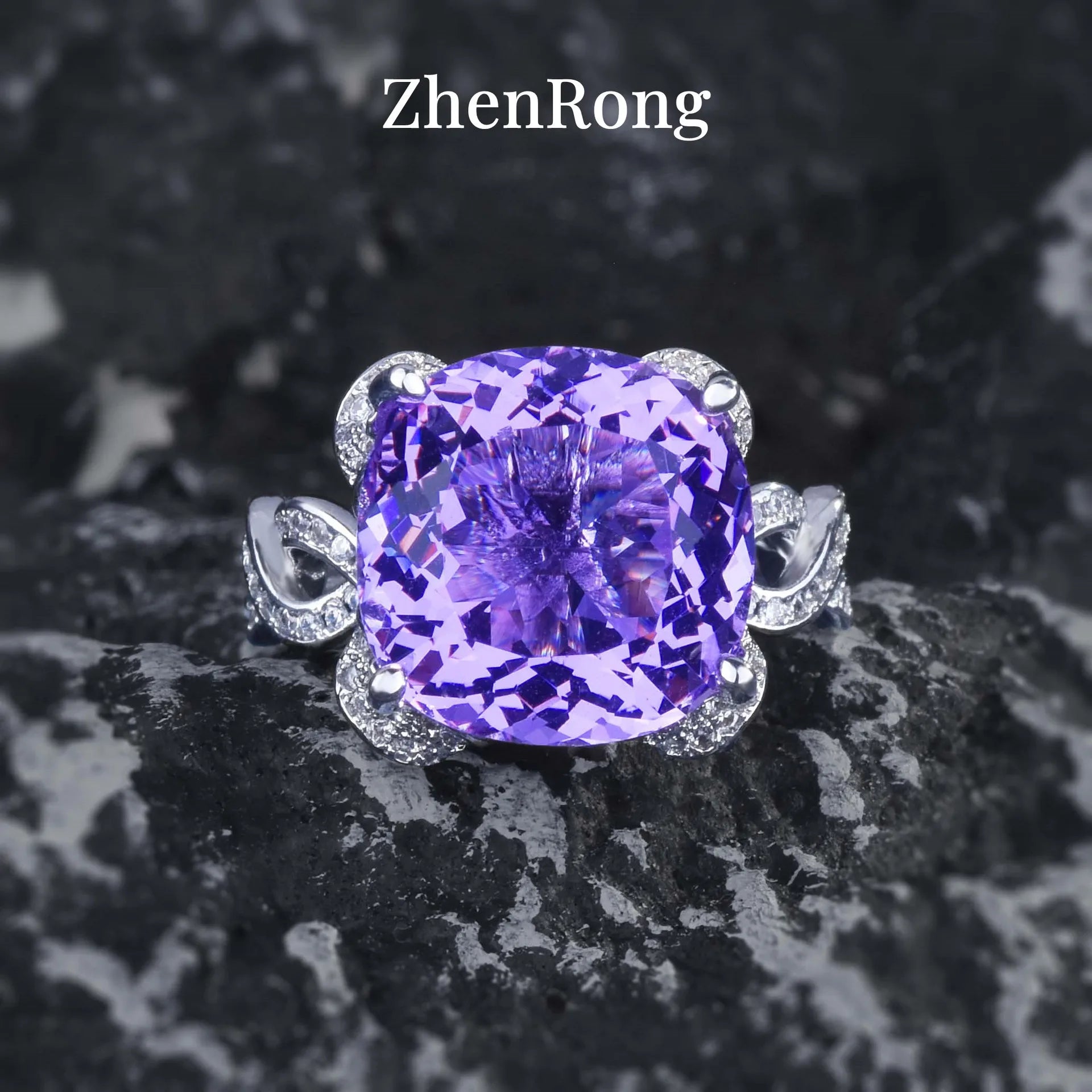 New Women Luxury Simple Bridal Wedding Jewelry Sets 15 Carat Artificial Blue Green Moissanite Pendant Necklaces Earrings Rings