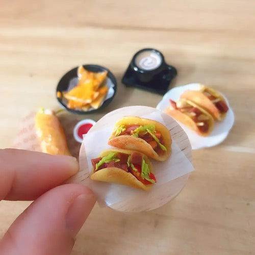 1/12 Scale Dollhouse Miniature Tacos Baking Burrito for Blyth OB11 BJD Doll House Kitchen Play Toys Accessories