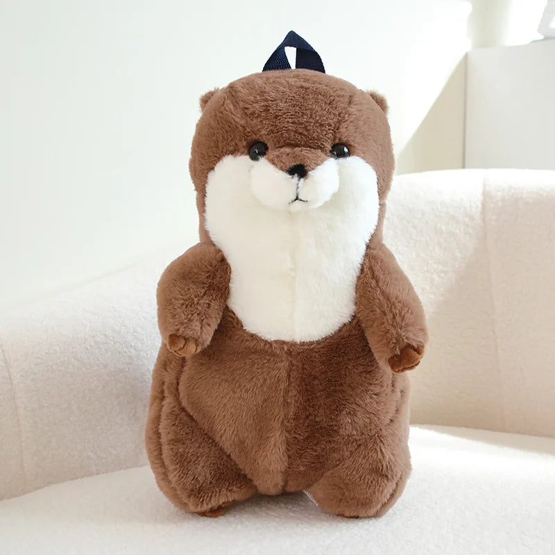 50cm Sea Otter Plush Backpack Cartoon Cute  Plush Toy Soft Stuffed Animal Shoulder Bag for Kids Girls Birthday Gifts