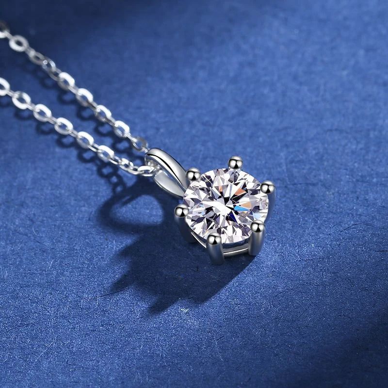 Fashion Luxury Trendy Classic 1ct GRA Moissanite Irregular Sqaure Necklace For Charm Women 925 Silver Party Jewelry Gift