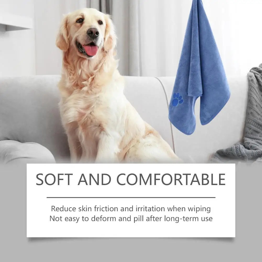  Quick-Drying Microfiber Pet Towel Absorbent Pet Bath Towel Embroidered Super Soft Towel For Cat Dogs Grooming Supplies