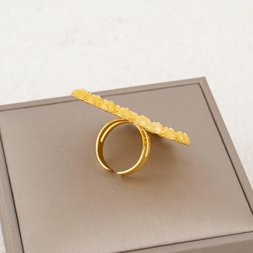Necklace Earrings Ring Jewelry Set for Women  Gold Plated Clip Earrings and Finger Ring 2Pcs Set for Engagement Daily Wear Gifts