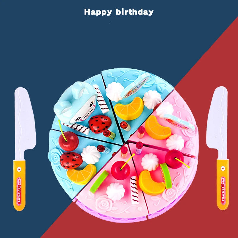 Cutting Fruits Vegetables Toys Set Game Baby Plastic Food Toy Simulated Kitchen Toy Children Pretend Play Cakes Toys Girls Gifts