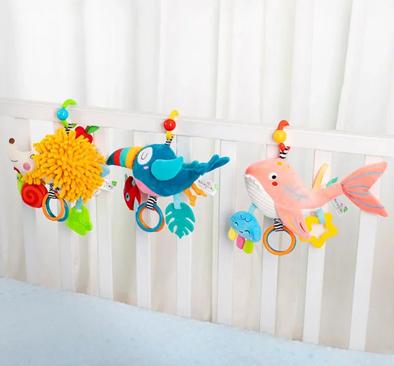 Newborn Infant Soft Plush Toy Teether Rattles Toys Baby Educational Toys Brain Developmental Hand Grip Cute Stuffed Animal Toys