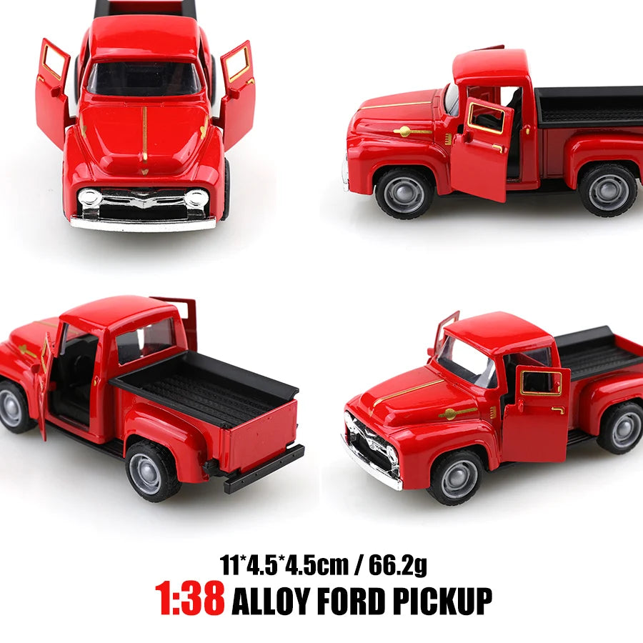 (bagged)1:38 Classical FORD F100 Pickup, Alloy Model Car, Simulated vehicle, children alloy car, boy's toy model, car ornaments