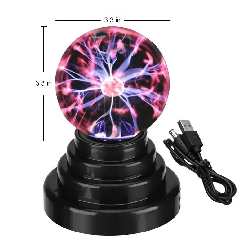 3/4/5/6/8 Inch Magic Plasma Ball Lamp LED Atmosphere Night Light Only Touch Sensitive Glass Plasma Light Bedroom Decor Kids Gift