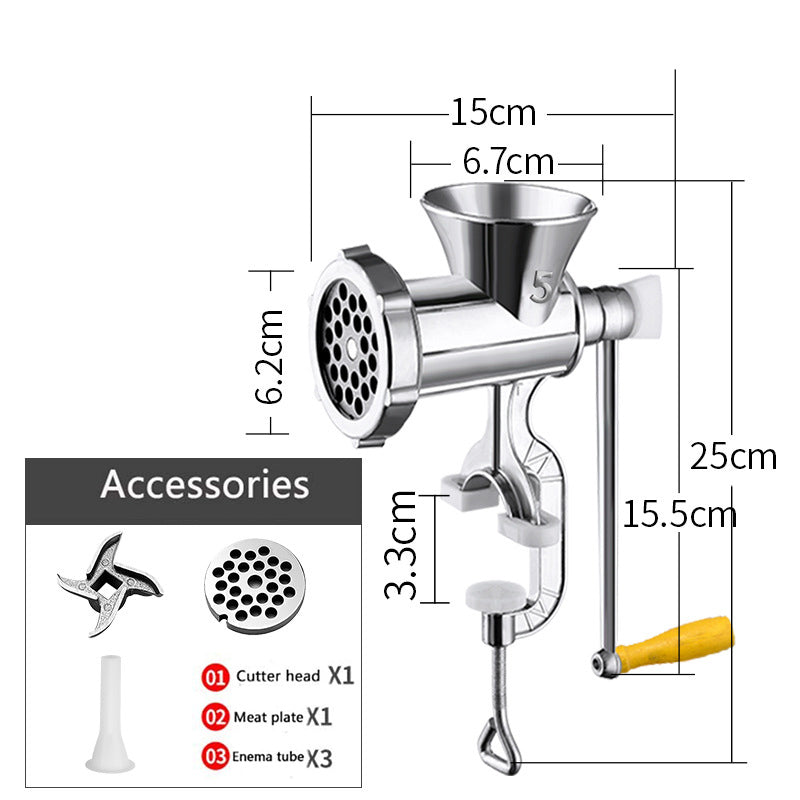 Manual Meat Grinder Sausage Meat Stuffer Aluminum Alloy Multipurpose Vegetables Chopper Pepper Cutter Home Kitchen Tool