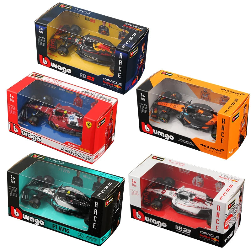 Bburago 1:43 F1 Alloy Car Model 2025 Season Formula Racing Die Cast Toy SF25 RB21 W16 MCL39 Red Bull Mercedes Ferrari McLaren