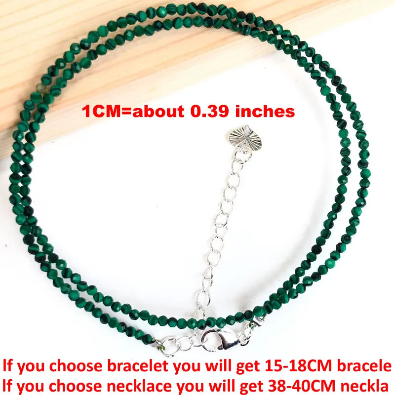 Natural Semi-precious Stone Necklaces for Women and Men Cut Angle 2mm Beads Crystal Necklace Bracelet Gem Zircon Agate Jewelry