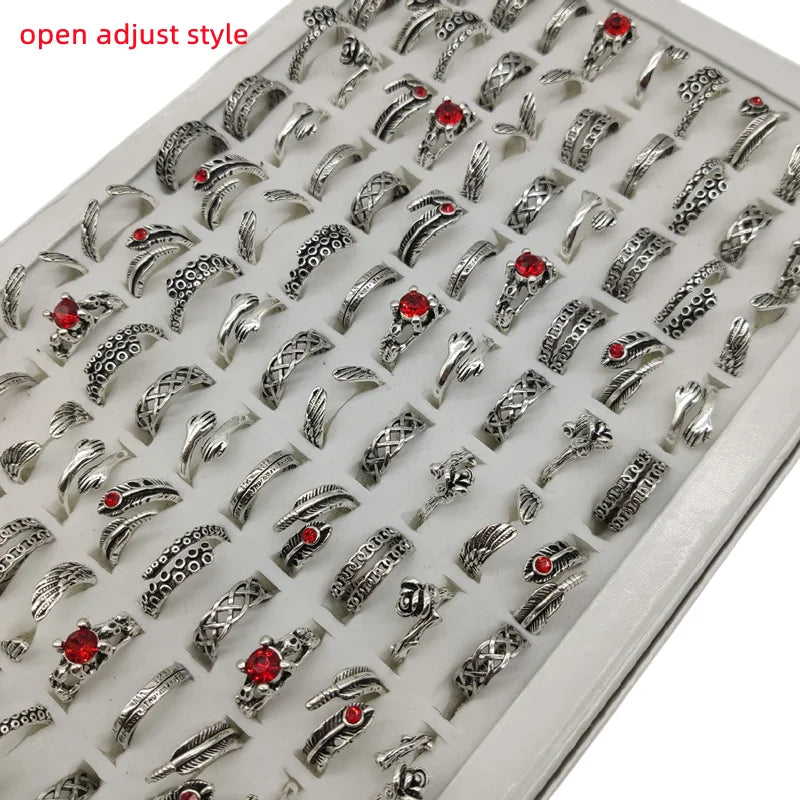 50000 Style Different Finger Rings Wholesale In Stock 100pc/Lot Hot Vintage Silver Gold Color New Alloy Joint Ring Party Women