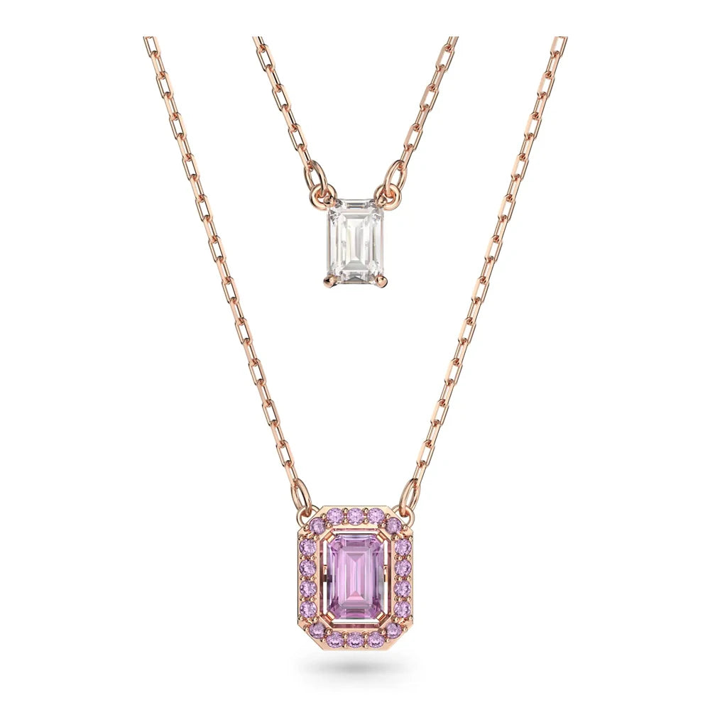 2026 New High-Quality Colorful Candy Butterfly Crystal Star Dancing Heart Double-Layer Simple Necklace - Valentine's Day Gift
