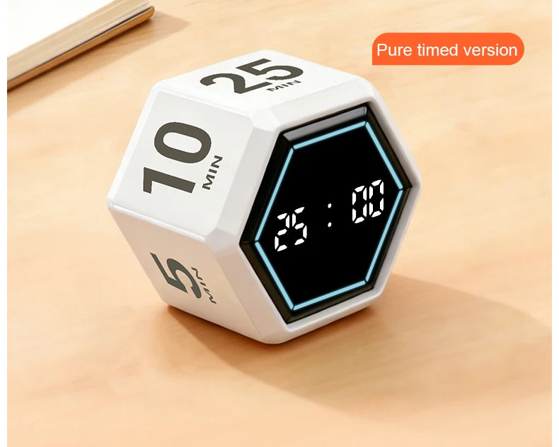 YS-1088 Productivity Flip Timer Gravity Sensor Countdown Visual Timer 6 Preset Time LED Display Cube Kitchen Timer Alarm Clock