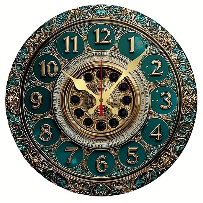 2D Sailboat Theme Nautical Wooden Wall Clock Quartz Silent Round Clocks Vintage Gift Crafts Home Decoration Wood Hanging Clocks