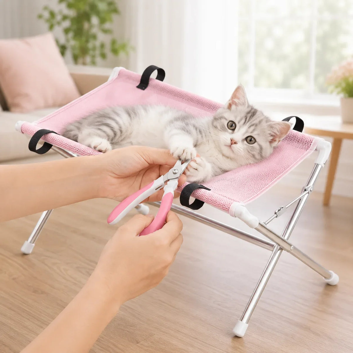 Portable Pet Grooming Bath Hammock Stand Adjustable Dog Cat Washing Restraint Mesh Support Rack Foldable Pet Bathing Drying Groo
