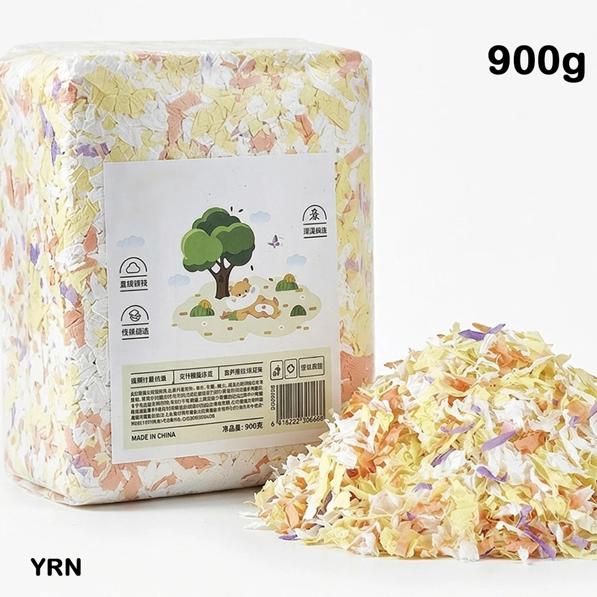 850g Paper Cotton Hamster Bedding Dust-Free Paper Fluff Large Pack Odor Control Super Absorbent Warm Pad for Syrian Hamster