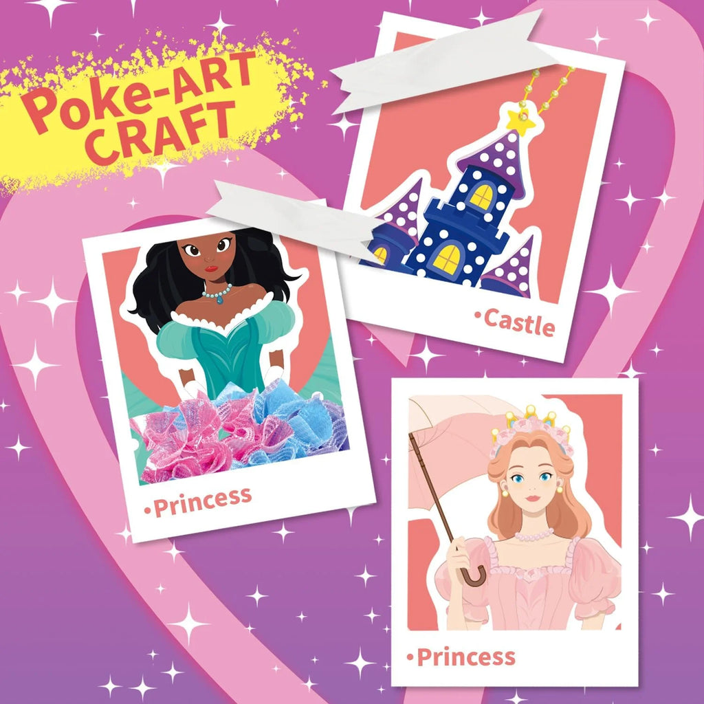 3D Princess Poke Art Craft Kit, 800Pcs Fabric Pieces DIY Poking Toy, Kids Educational Handmade Art Set Girls Birthday Gift
