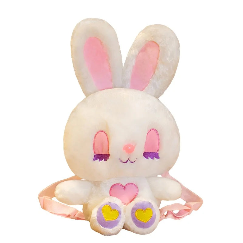 Rabbit Plush Backpack Kindergarten Cartoon School Bag  Children's Coin Purse Fashion All-match Student Diagonal Bag