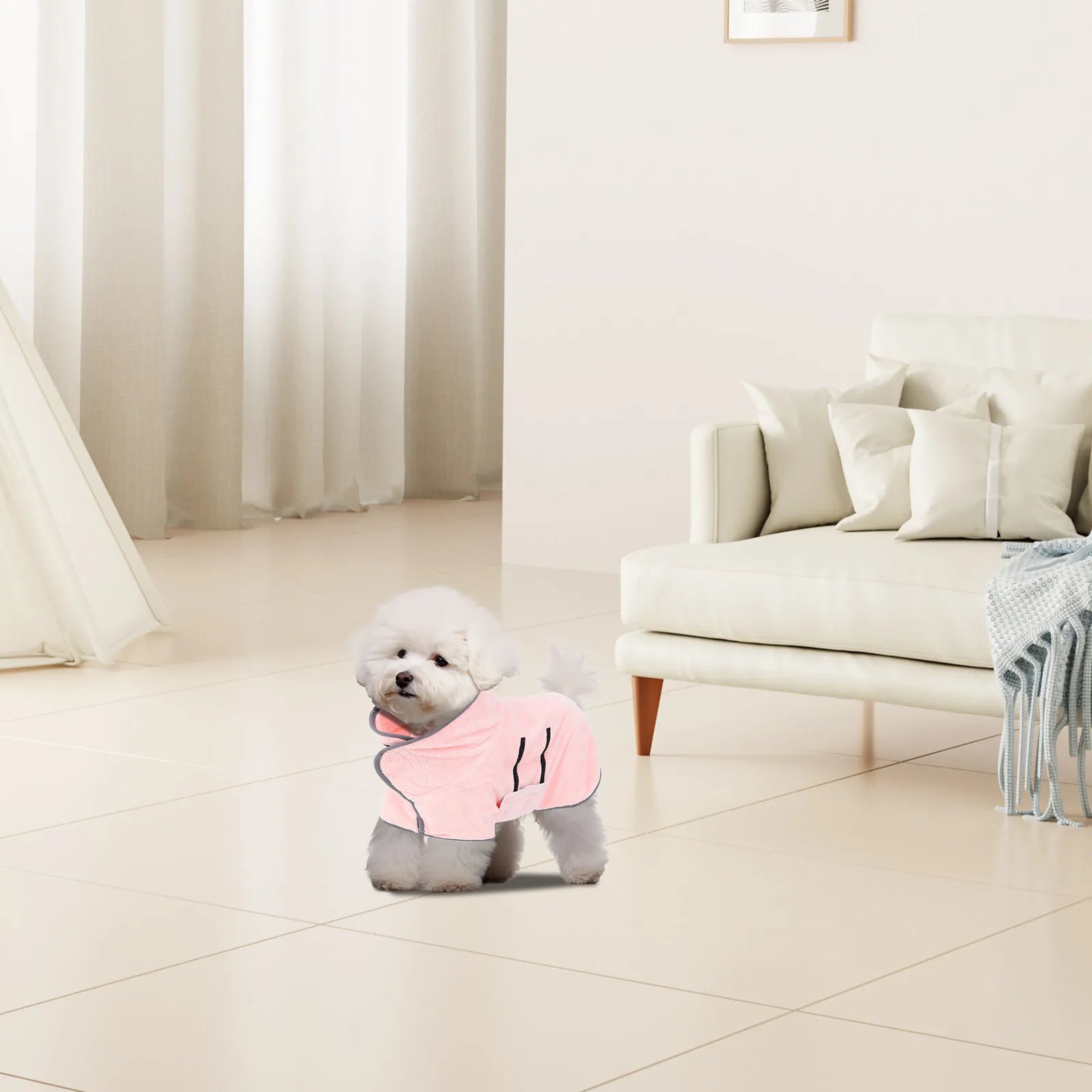 Super Absorbent Pet Bathrobe Dry Dog Towel for Grooming Bathing Quick Drying Dog Robe Super Absorbent Pet Bathrobe