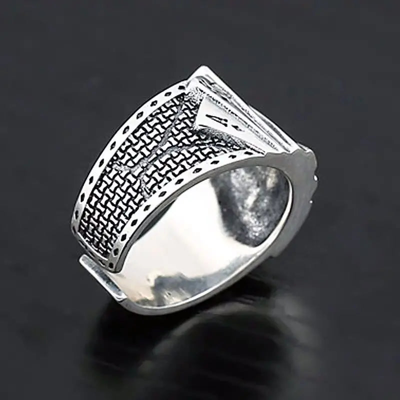 Buyee 925 Sterling Silver Unique Ring Finger Excellent Poker Open Ring for Woman Man Fashion Punk Fine Jewelry Circle with Box
