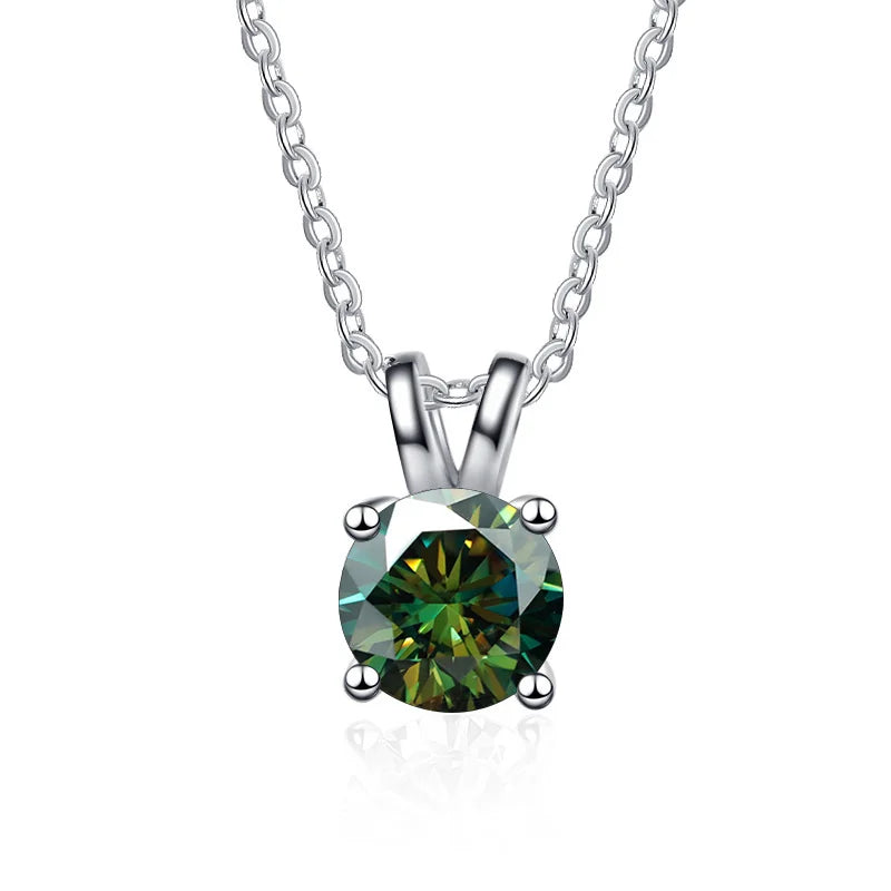 JoyceJelly 1ct 2ct Moissanite Pendant Necklace For Women Top Quality 925 Sterling Silver Wedding Party Bridal Fine Jewelry Gift