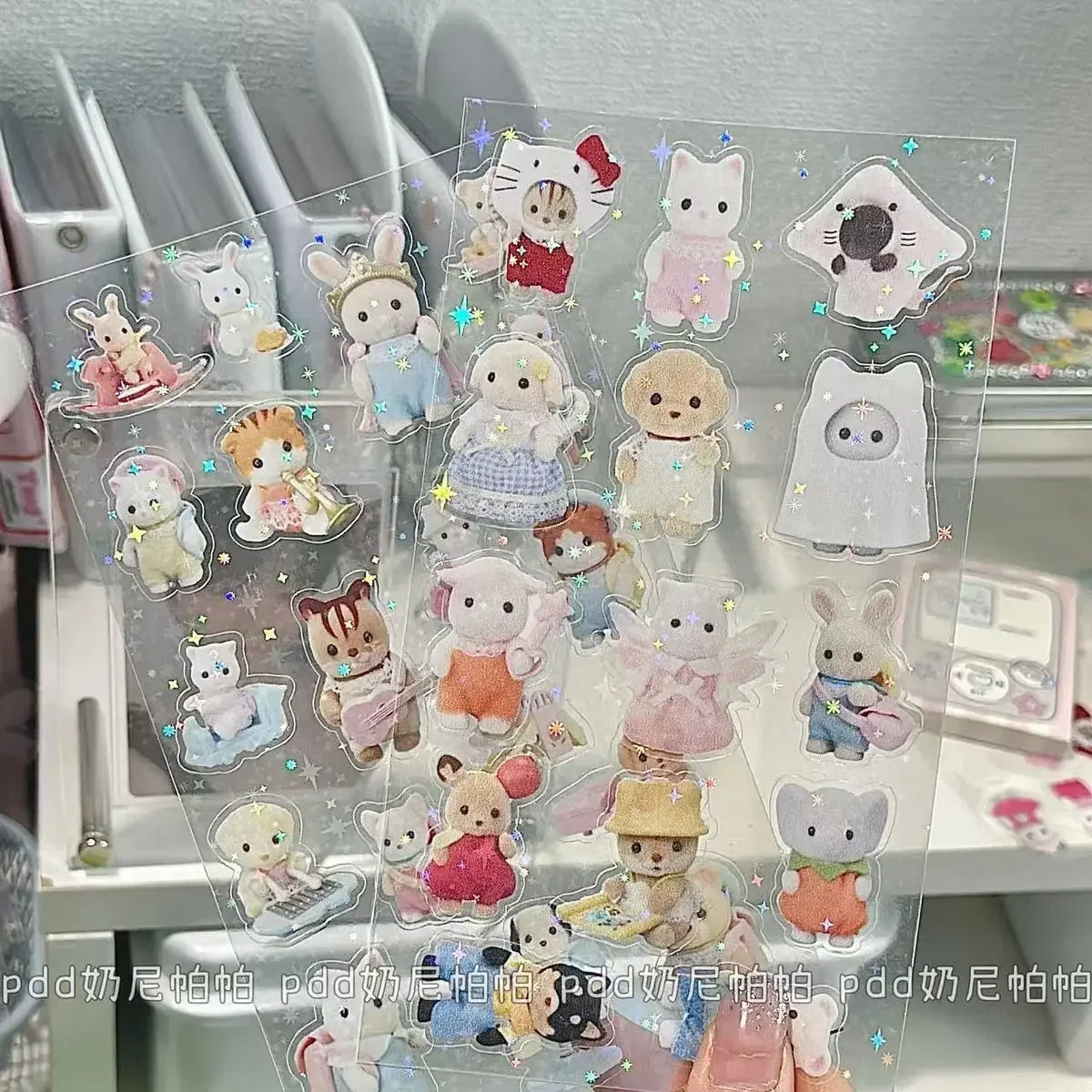 Sylvanian Families Sticker Children's Toy Kitchen Toys Girl Sylvanians Family Kids Toys for Girls Ternuries Silvania Familiy