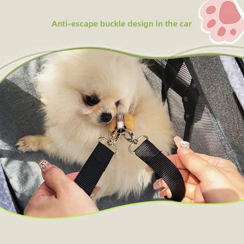Foldable Small Pet Stroller Cart Lightweight Oxford Dog Cat Carrier Trolley Telescopic Pull Wagon Outdoor Walking Shopping