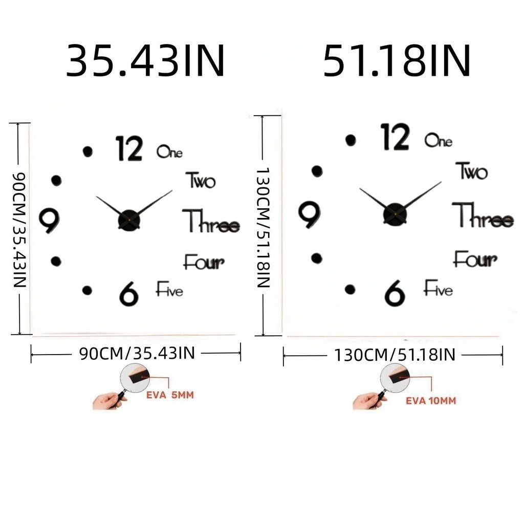 Large 3D Wall Clock Luminous Classic Wall Clocks DIY Digital Clock Wall Watches Stickers Silent Clock for Home Living Room Table