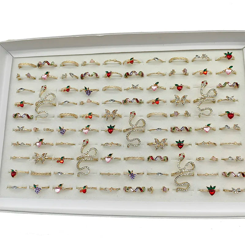50000 Style Different Finger Rings Wholesale In Stock 100pc/Lot Hot Vintage Silver Gold Color New Alloy Joint Ring Party Women
