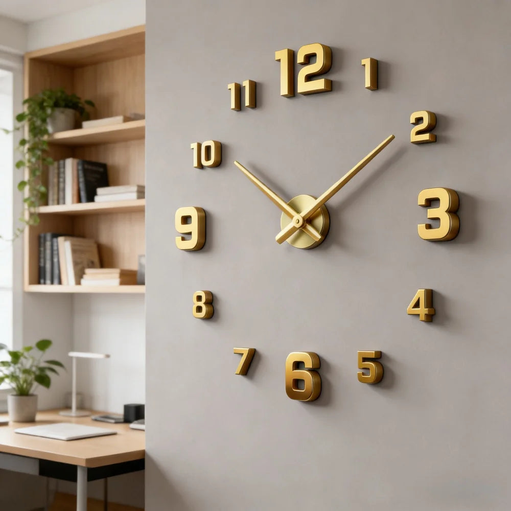 2026 Modern Design Large Wall Clock 3D DIY Quartz Clocks Fashion Watches Acrylic Mirror Stickers Living Room Home Decor Horloge